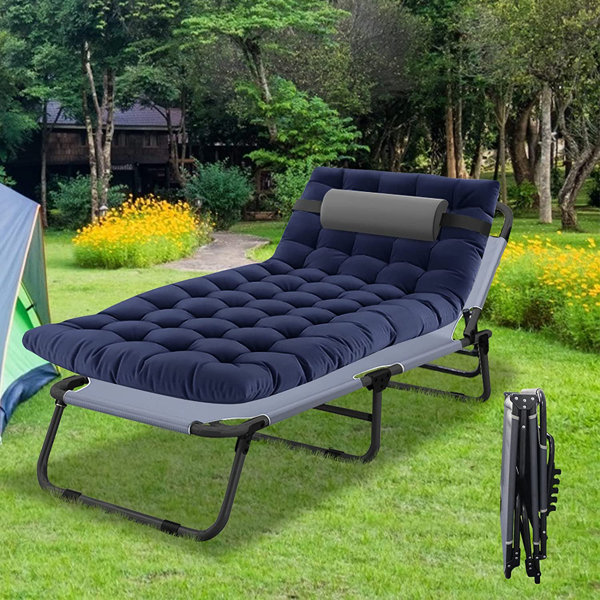 JTANGL 4Fold Sleeping Cots with 2 Sided Mattress & Pillow, Folding